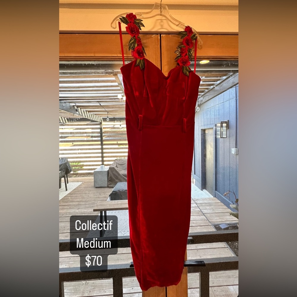 Collectif Red Wiggle with Rose Details